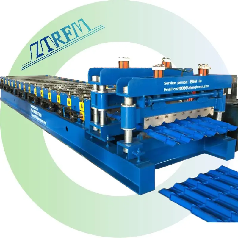ZTRFM Full Automatic Metal Glazed Tile Press Glazed Tile Making Machine Metal Roofing Sheets Machine 7.5kw+30 m/min
