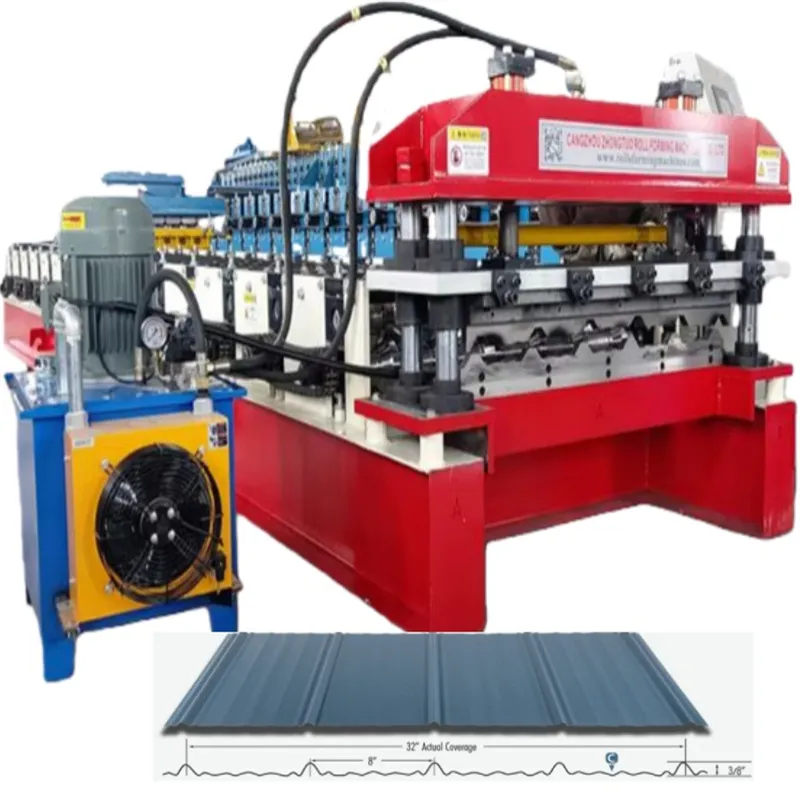 Zhongtuo 0.40.7mm Fully Automatic Low Rib Weathershield Trapezoidal Roof Panel Roll Forming Machine 20 M/Min+ZTRFM trapezoid roof panel roll forming machine+5.5kw