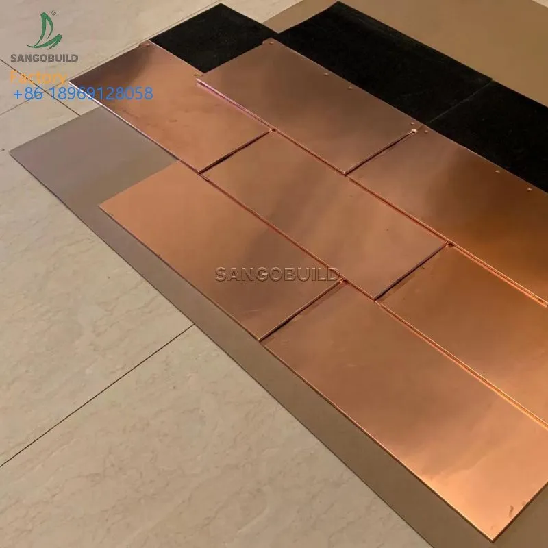 Eco-friendly Aluminum Manganese Alloy Slate Roofing Tiles Cambodia Tile Roof Gray+Custom Products