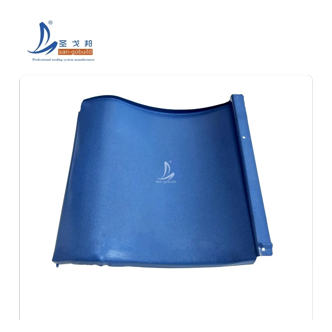 Durable Kawara Dark Blue Metal Roof Tile Lightweight Curved Roofing Sheet for Japanese Villas other+dark gray