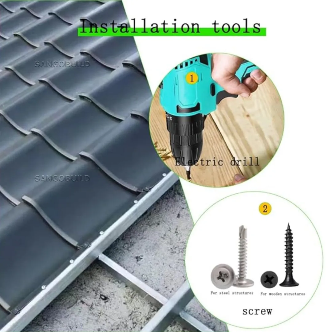 Fluorocarbon Coated Japanese Style Roof Tile Anti-Corrosion Modern Aluminum Alloy Metal Kawara Roofing Sheets 1.0mm+Mirror Gray