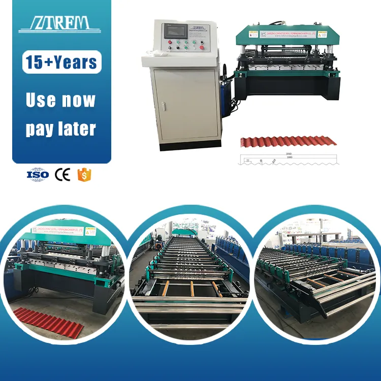 Corrugated Metal Roofing Sheet Machine Corrugated Roof Roll Forming Machine 12 m/min+ZT-1220+11