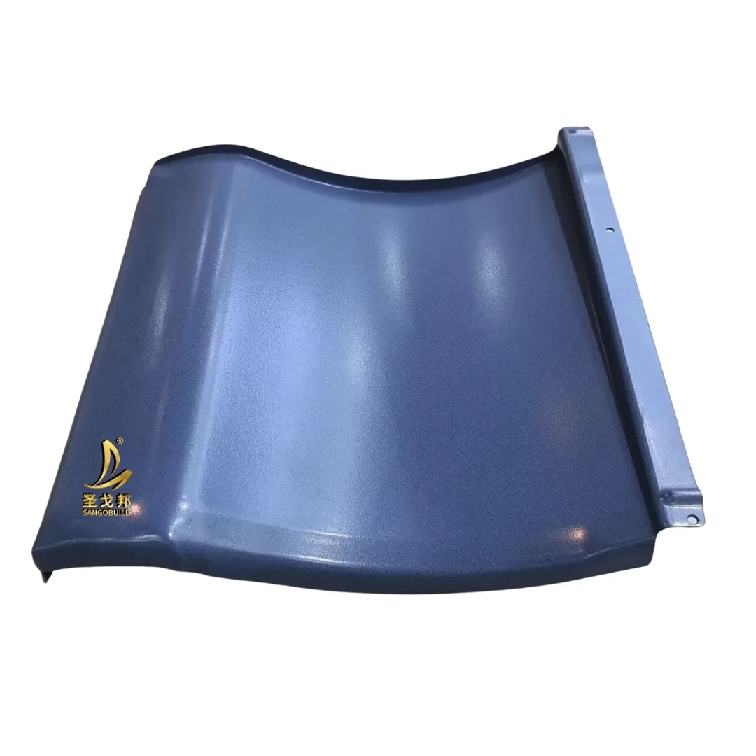 Weather-Resistant Japanese Style Curved Metal Roofing Panel for Cultural Buildings and Temples other+dark gray