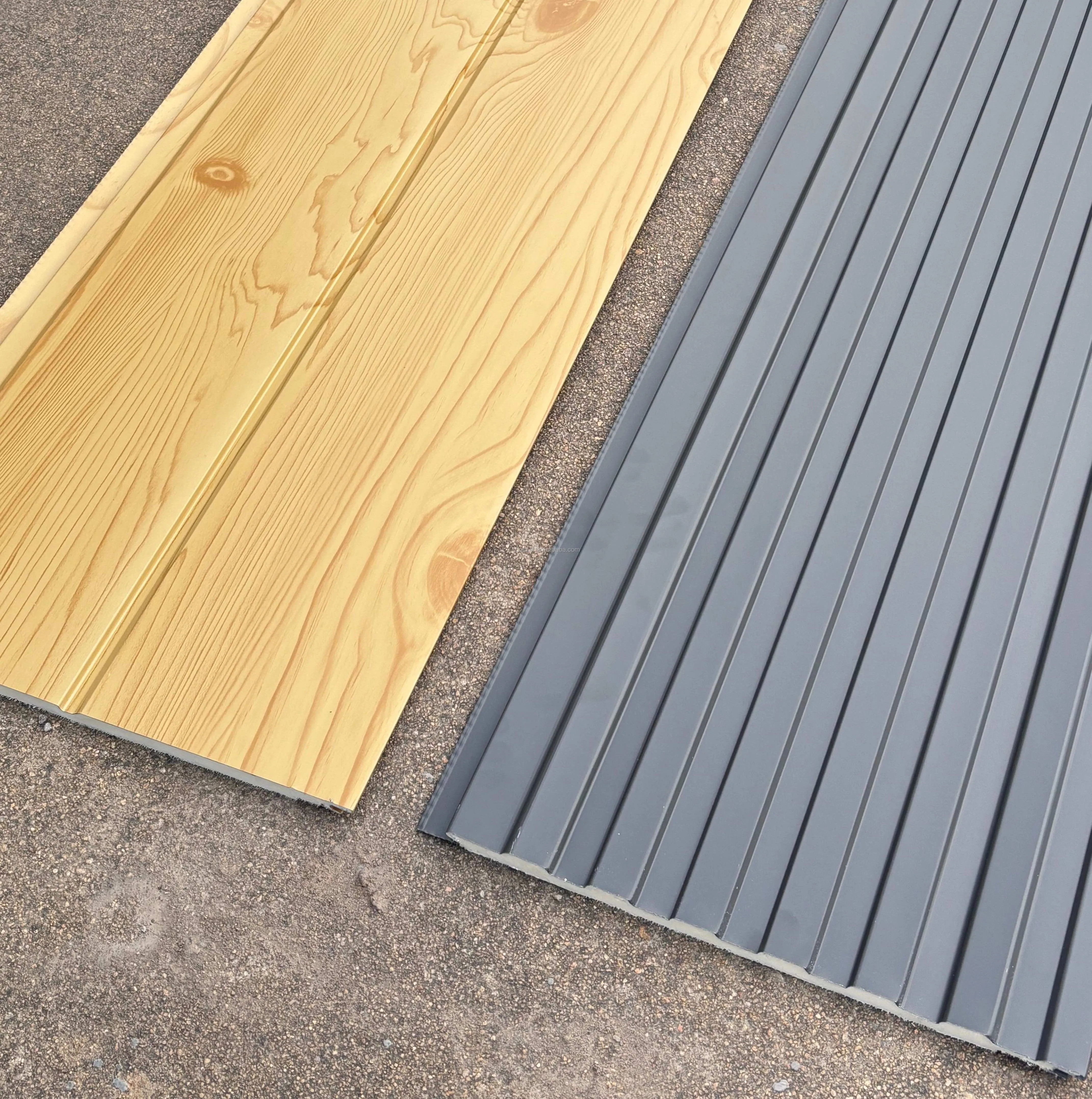 Noise Reduction Steel Engraving Exterior Wall & Roof Cladding Sandwich Panel with Fire Resistant PU Insulation Eco-Friendly metal siding+16mm