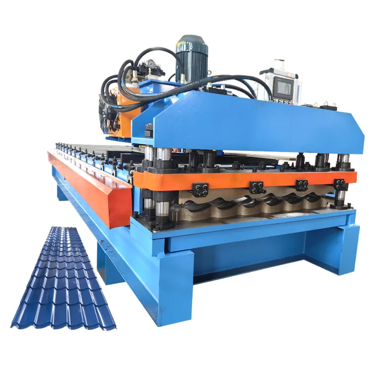Low Cost Q Tile Roofing Panel Machine Step Tile Glazed Roof Sheet Panel Making Machine 7.5KW+30 m/min
