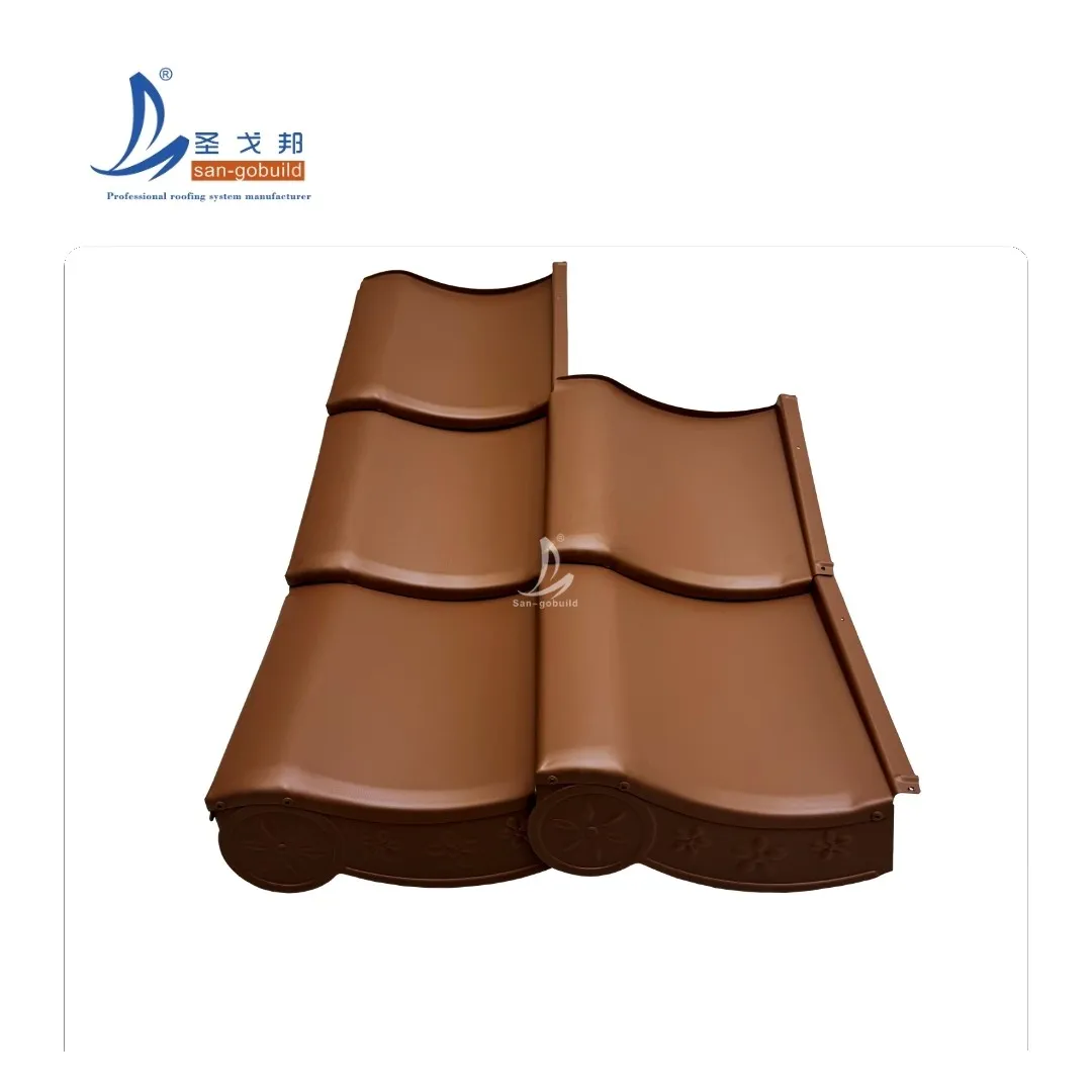Architectural Grade Terracotta Japanese Roof Tile Lightweight Metal Kawara Panel for Pavilions other+dark gray