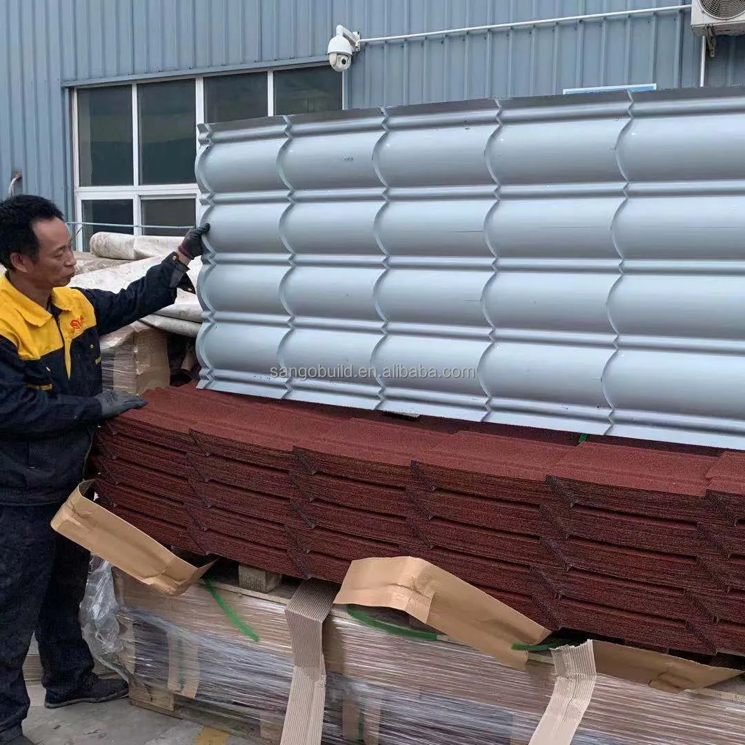 White Durable Lightweight Roof Tiles Waterproof and Easy to Install Ideal for Homes Villas Stone Coated Metal Roof Multi-Color+0.35-0.55mm
