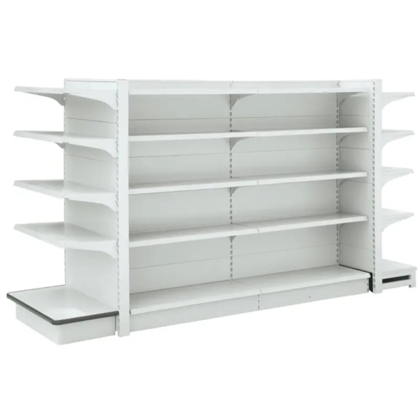 New Supermarket Equipment Grocery Store Gondola Shelving Display Stand Racks Metallic on Sale