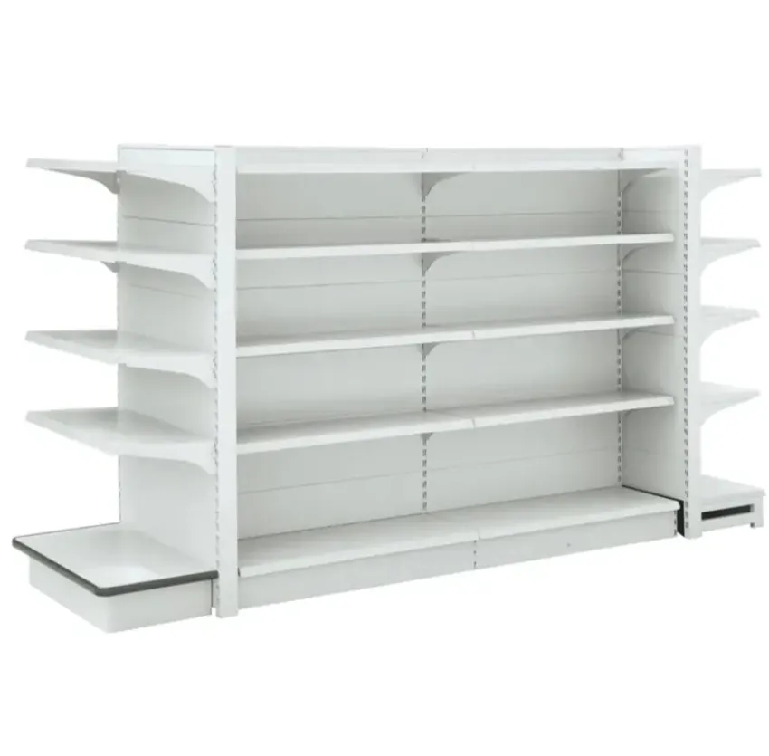 New Supermarket Equipment Grocery Store Gondola Shelving Display Stand Racks Metallic on Sale