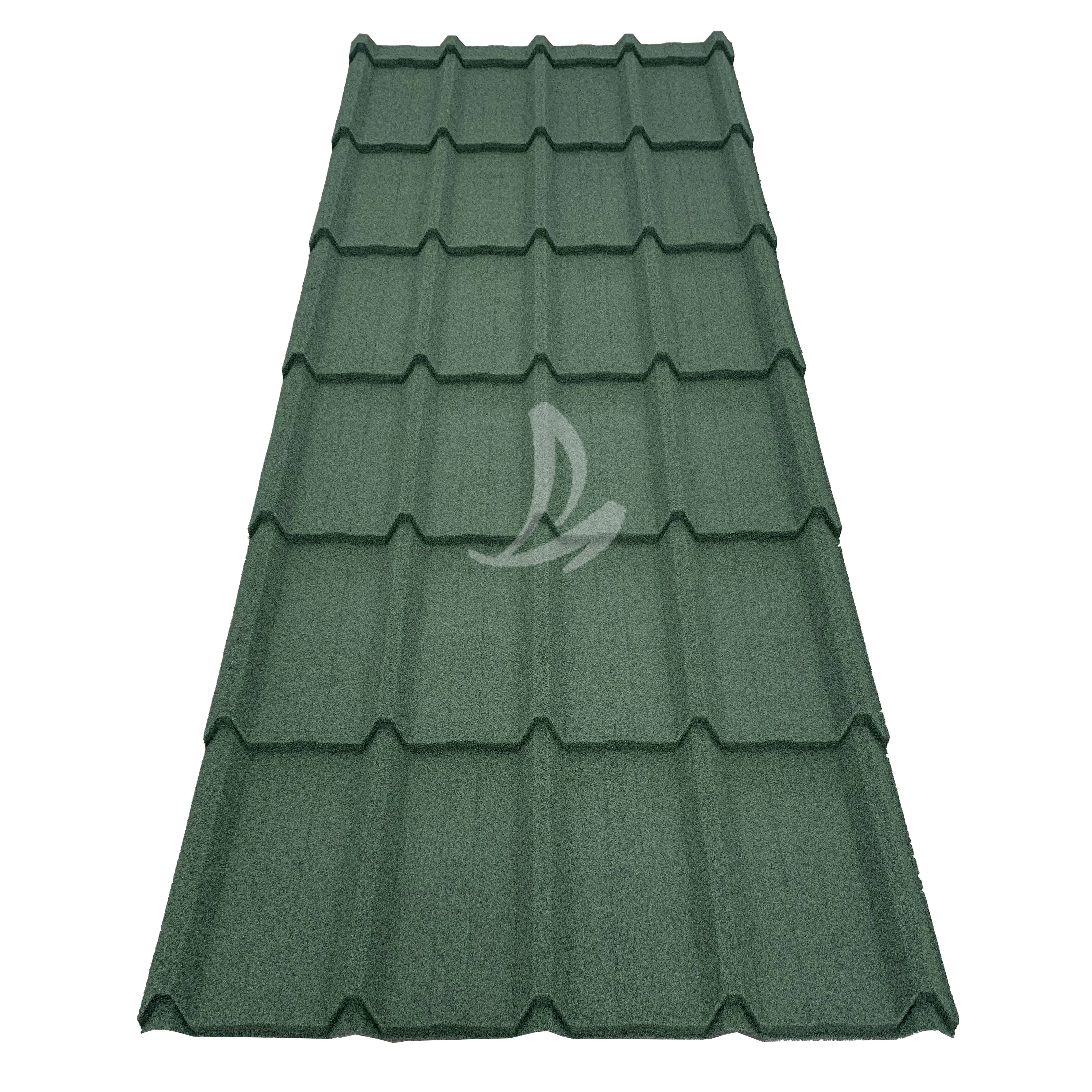 India New Building Materials Corrugated Long Tile Waterproof Stone Coated Roofing Metal Tile for House 0.25mm-0.5mm+Gray