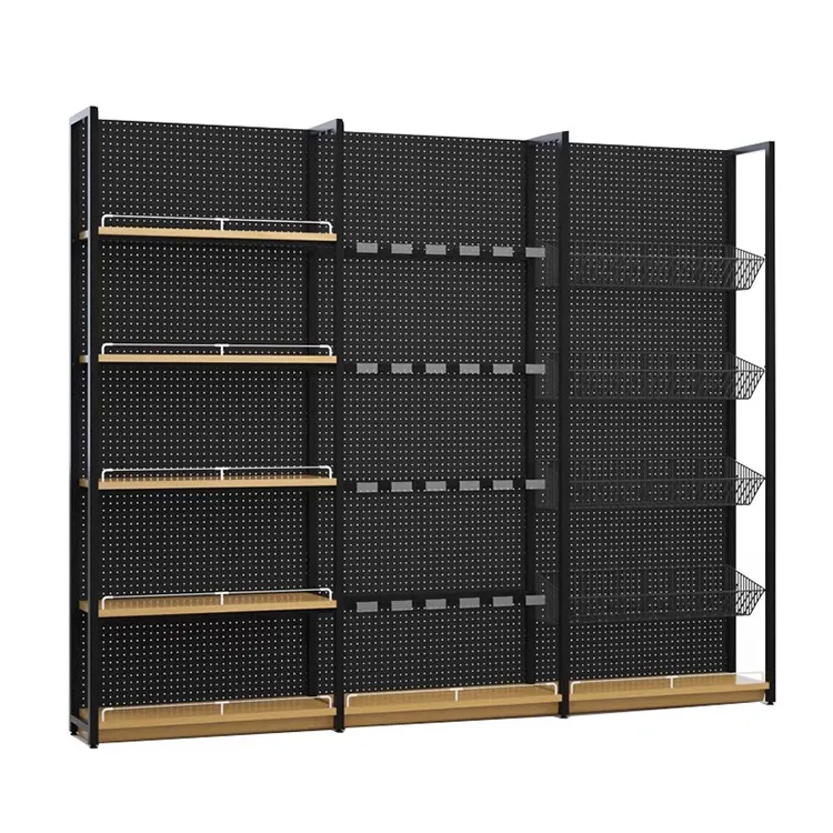 New Light-Duty Metallic Supermarket Shelves Display Racks Good for Grocery Store and Supermarket Storage 1-5 Layers+10-50 kg+W900/1200*D250/300/350/400/450/500*H1300/1600/1900/2200mm+ODM+Black/white/gray/wood grain/yellow/blue/red etc.