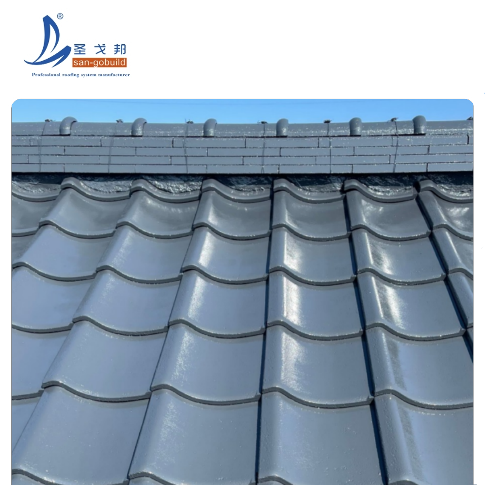 Custom Color Anti-Fade Kawara Metal Roofing Tile for Traditional Architecture and Resorts