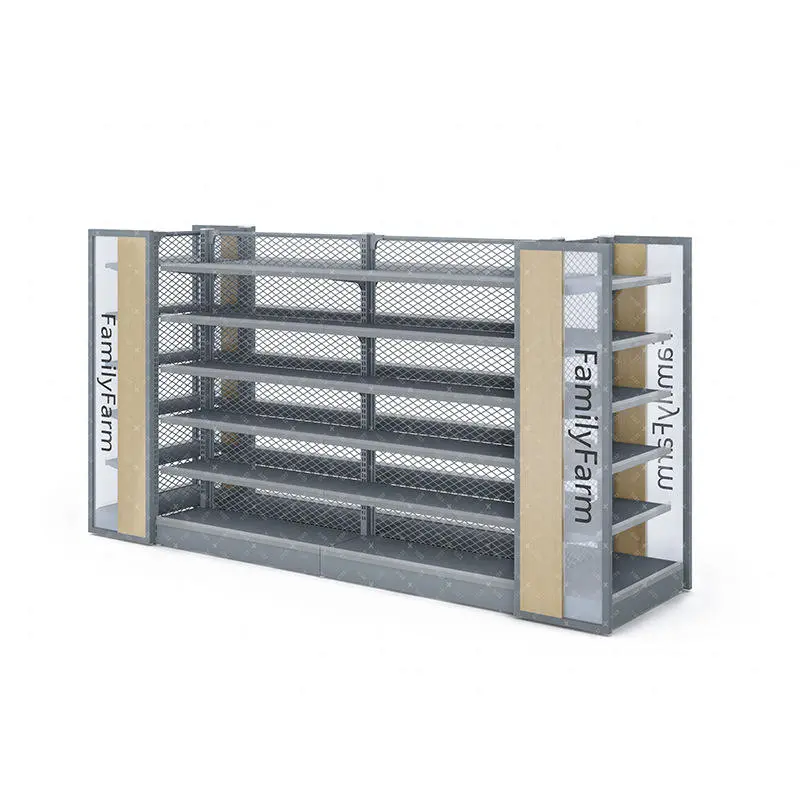 Wholesale From China Factory Metallic Supermarket Advertising Display Stand Shelf for Store Shelves 1-7 Layers+120-160 kg+W900/1200*D250/300/350/400/450/500*H1300/1600/1900/2200mm+ODM+Black/white/gray/wood grain/yellow/blue/red etc.