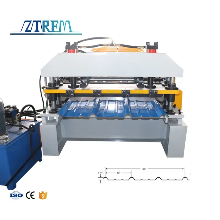 ZTRFM Trapezoidal Sheet Roll Forming Machine Aluminium Zinc Roofing Sheet Machine to America 25 M/min+5.5kw