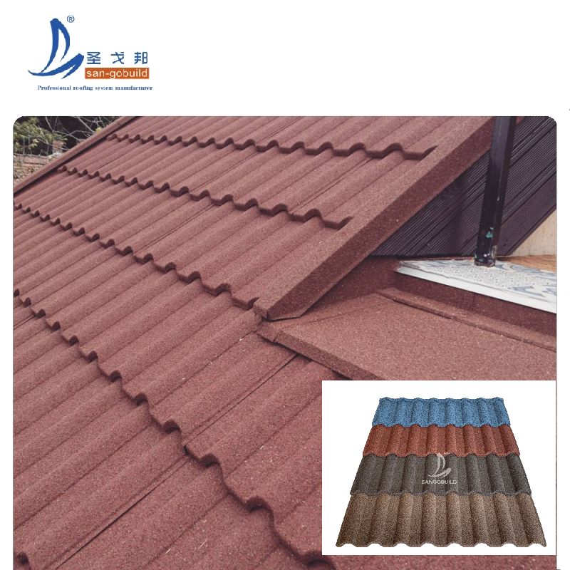 Home Construction Strong Waterproof House Roof Cover Materials Stone Coated Metal Roof Tile