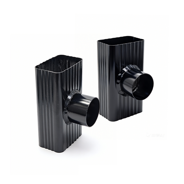 Square to Round 90 Degree Tee for Downspout Joint Connection