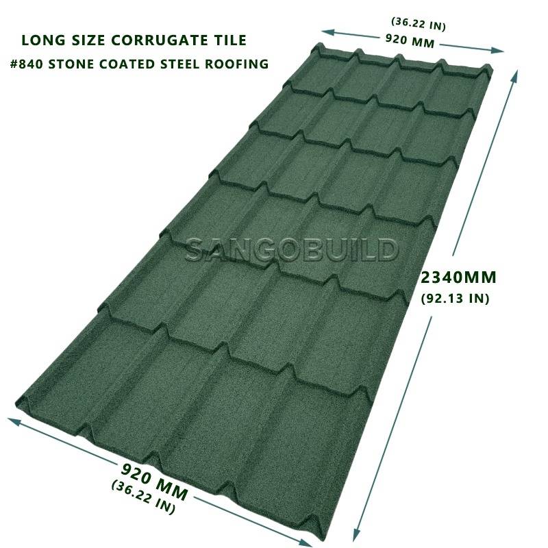 SANGOBUILD India Slate Roof Materials Sheets Long Span Color Stone Coated Corrugated Metal Roofing Price