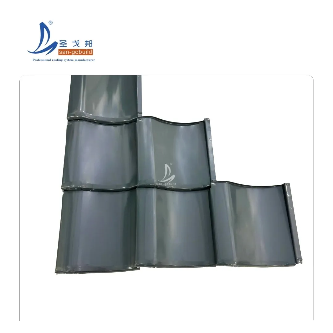 Lightweight Traditional Roof Sheet Mirror Gray Kawara Style Metal Tile for Renovation Projects other+dark gray