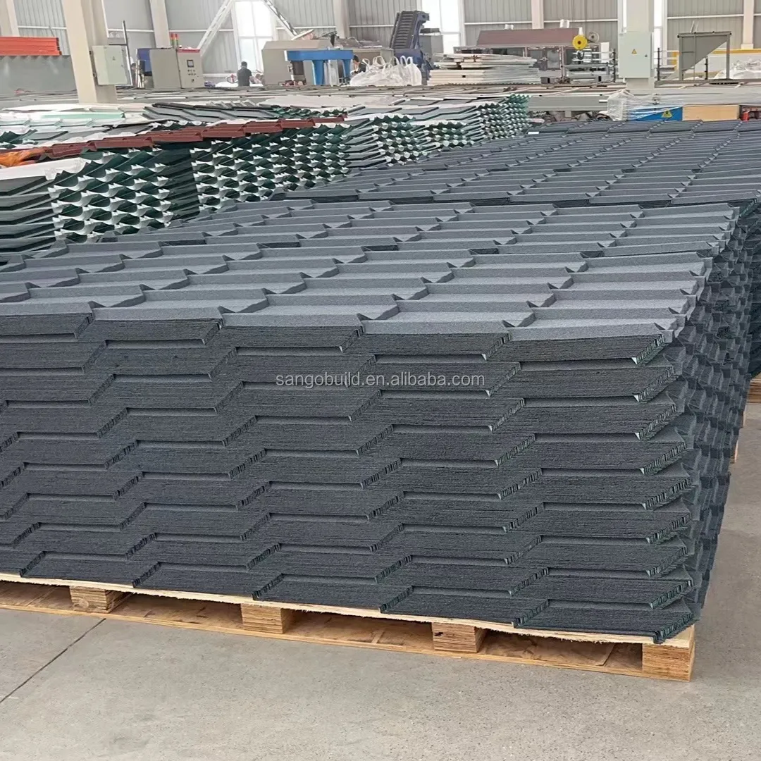 Stone Coated Durable Lightweight Steel Roofing Solution for Residential and Commercial Buildings Stone Coated Metal Roofing Multi-Color+0.35-0.55mm