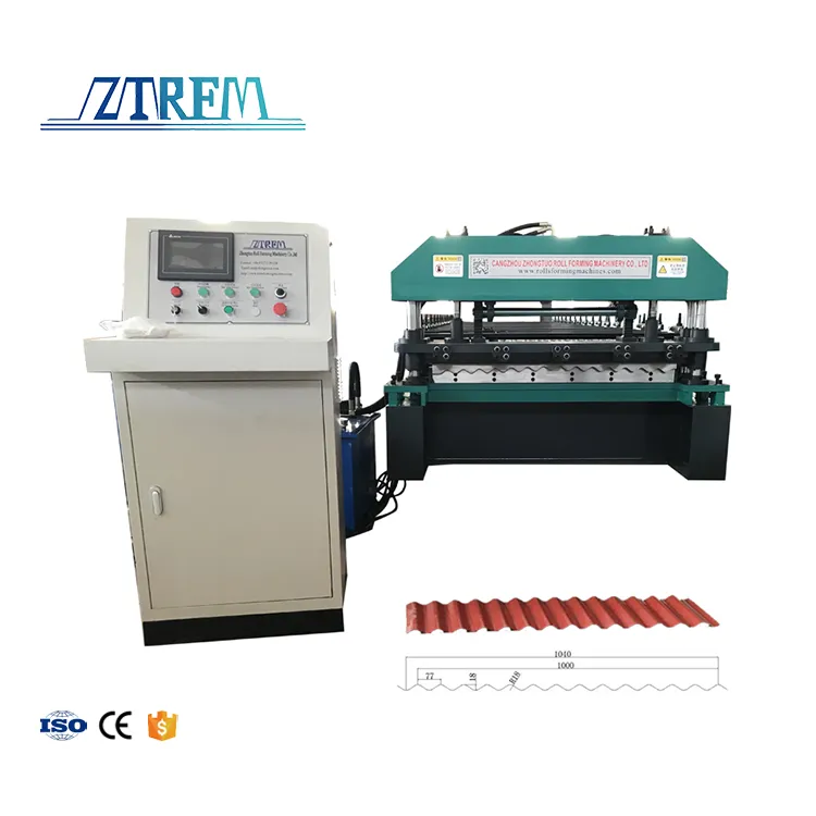 Automatic Tile 1050 Corrugated Roofing Machine Corrugating Aluminum Roof Sheet Machines Corrugated Iron Roof Making Machine 2025News+5.5kw+15 m/min