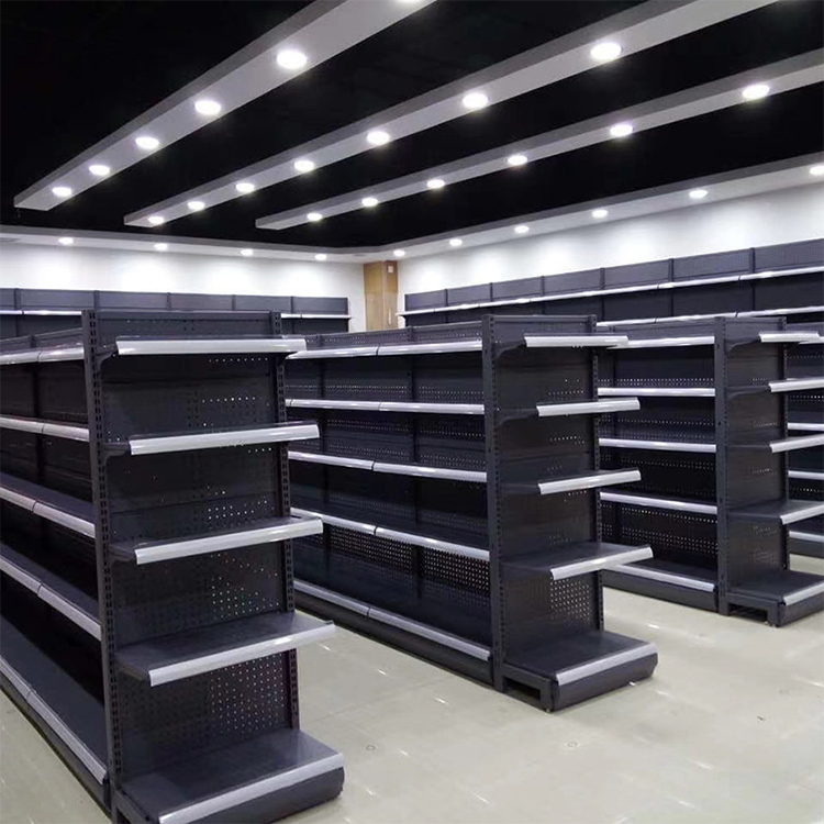OEM & ODM Supermarket Gondola Shelving Metallic Store Display Racks Customizable Metallic Shelves for Supermarket Storage