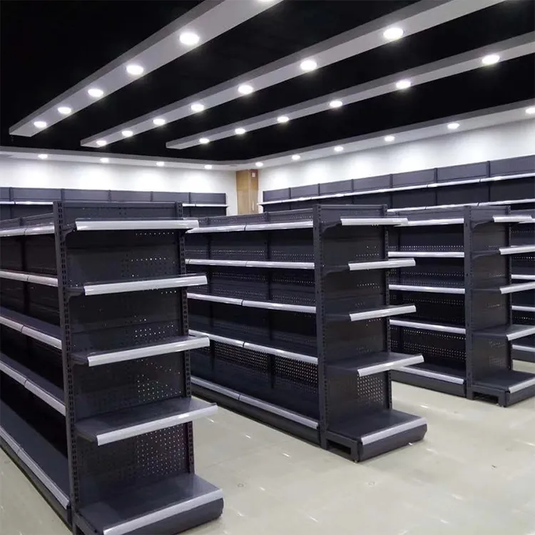 OEM & ODM Supermarket Gondola Shelving Metallic Store Display Racks Customizable Metallic Shelves for Supermarket Storage 1-7 Layers+120-160 kg+W900/1200*D250/300/350/400/450/500*H1300/1600/1900/2200mm+ODM+Black/white/gray/wood grain/yellow/blue/red etc.