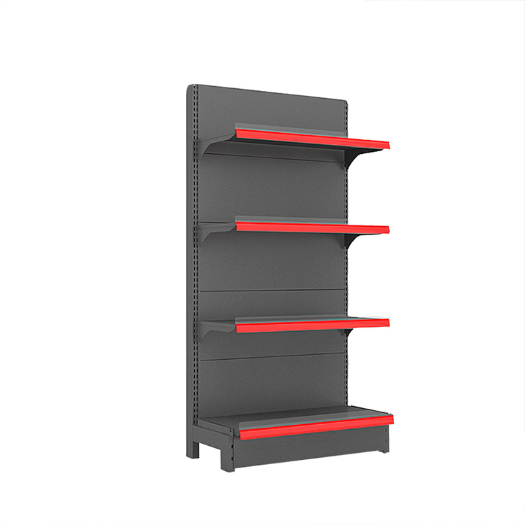 Custom Double-Sided Gondola Shelving for Supermarkets Retail Store Display Racks Made of Durable Metallic Material