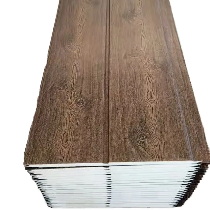 High Quality Modern Wooden Board Appearance Metal Panel Siding for Living Room 10mm+EPS Sandwich Panels