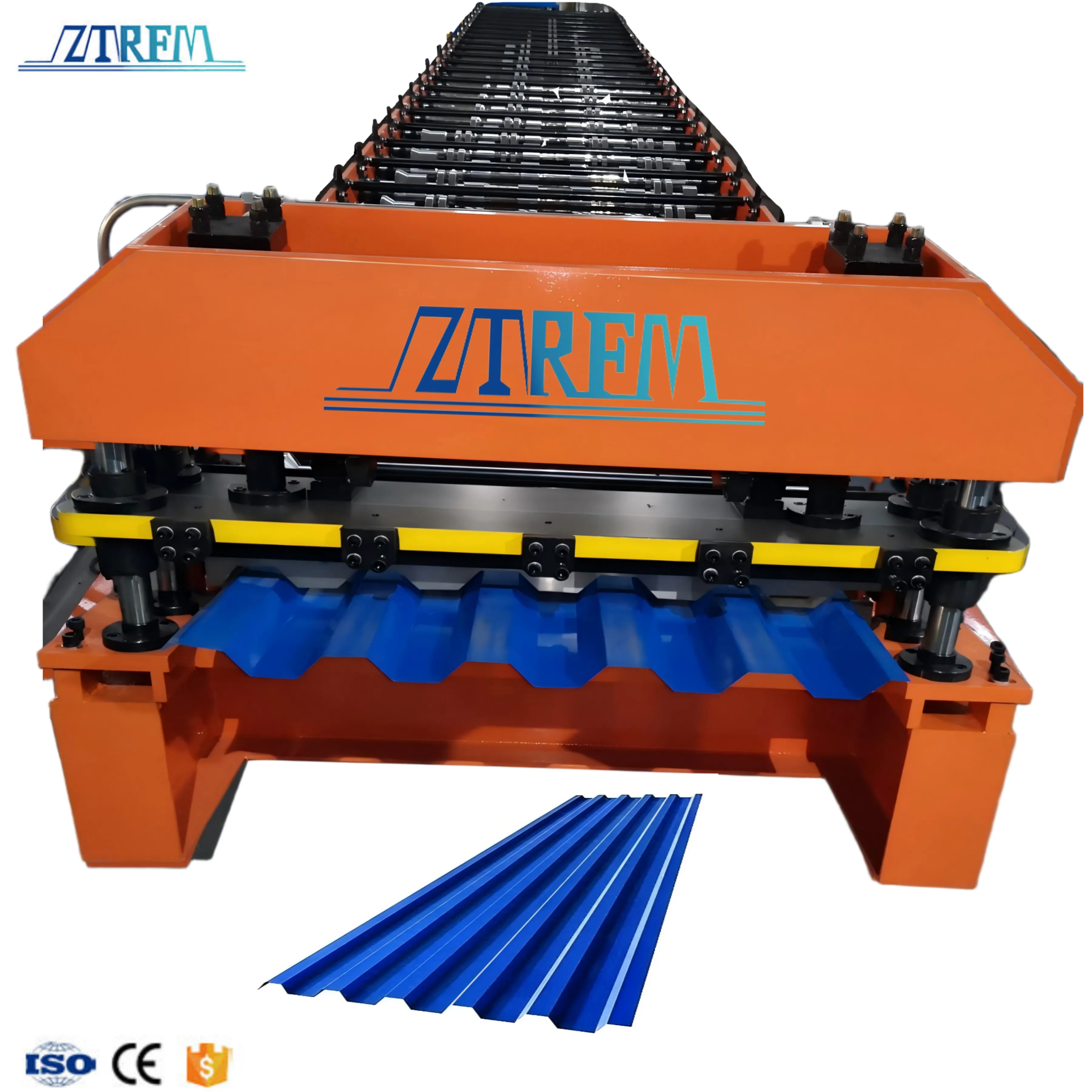 Peru TR6 Roof Tile Making Machine Trapezoidal Metal Roof Machine ZTRFM TR6 Roof Tile Making Machine+5.5KW+15 m/min