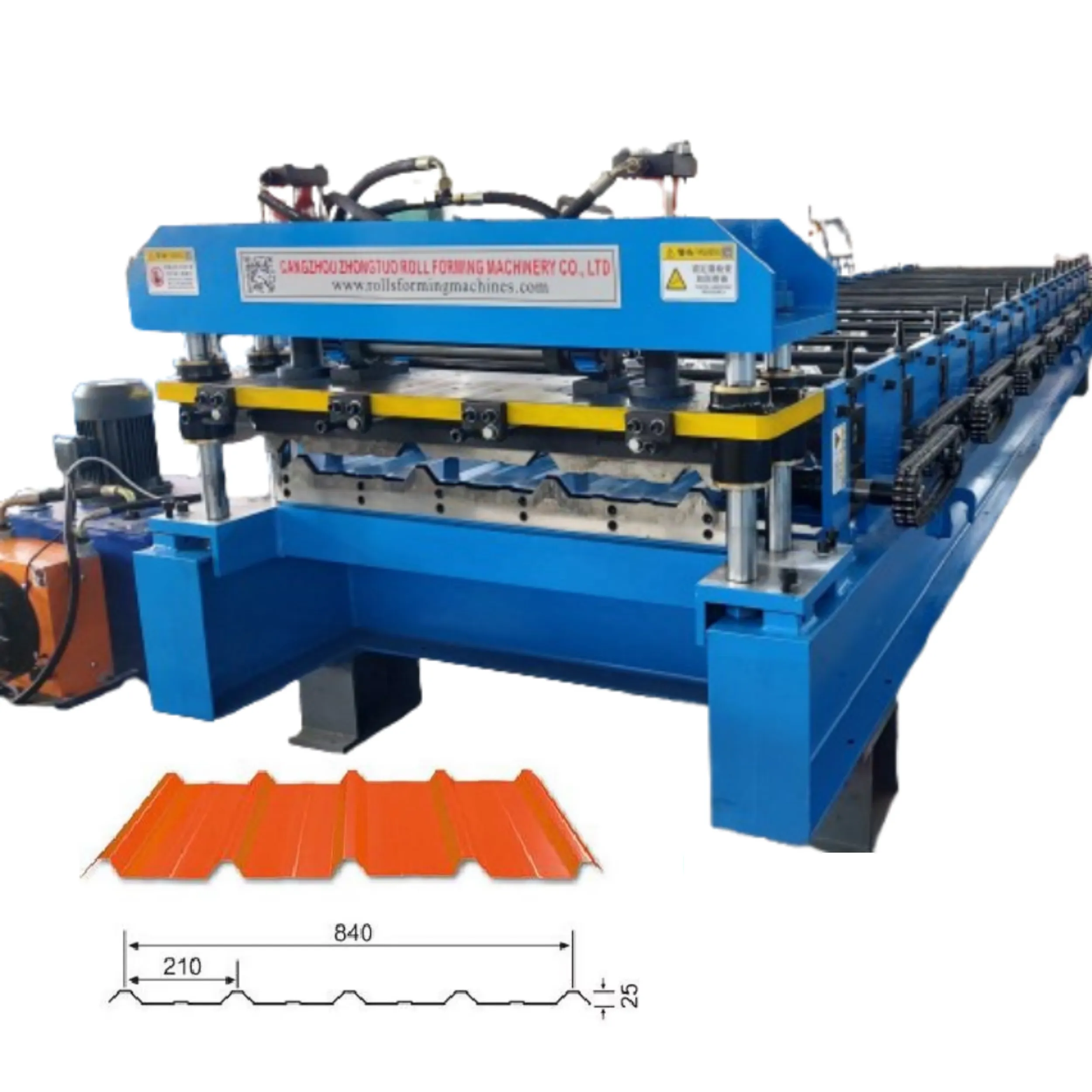 Africa Popular 840 Metal Roofing Machine Trapezoidal Roof Sheet Making Machine 20 M/Min+Africa Popular 840 Metal Roofing Machine+5.5KW