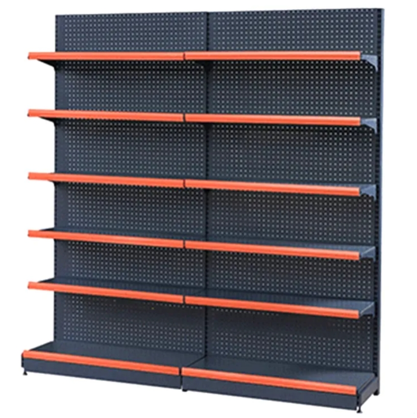 Supermarket Shelves Single/double Sided Customizable Metal Shelves Retail Display Racks Convenience Store Pharmacy Display Racks