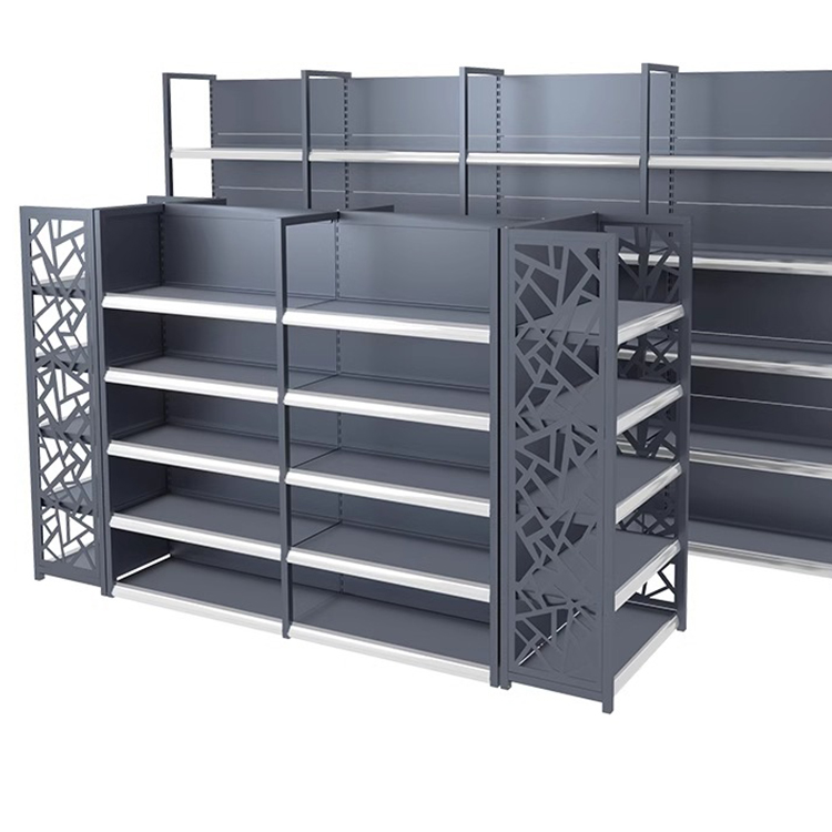 Wholesale Commercial Shelves Metal Steel Wood Adjustable Layer Height Retail Supermarket Display Racks
