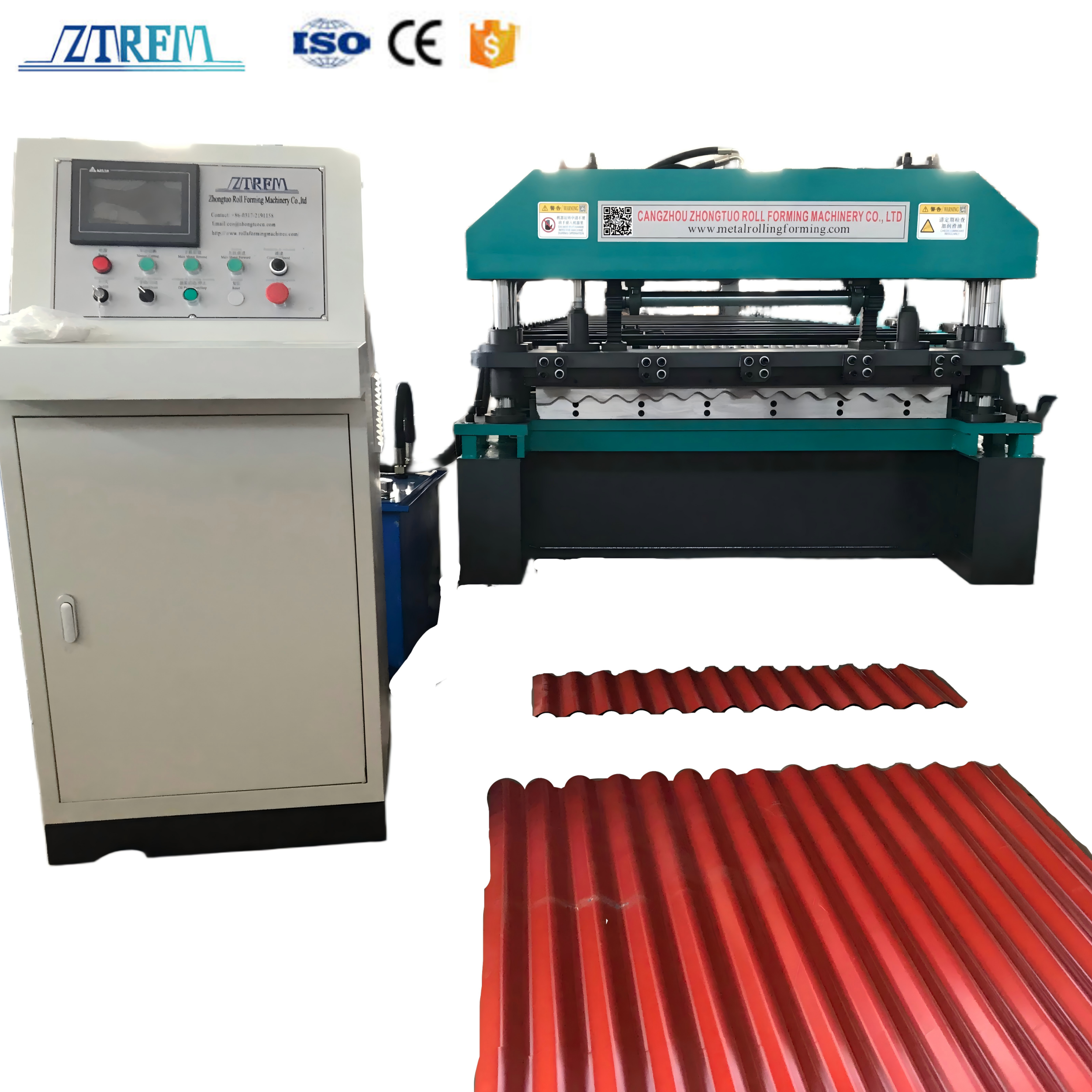 PPGI Corrugated Roofing Sheet Making Machine with Engine & Pump PPGI PPGL Color Steel Roofing Machine
