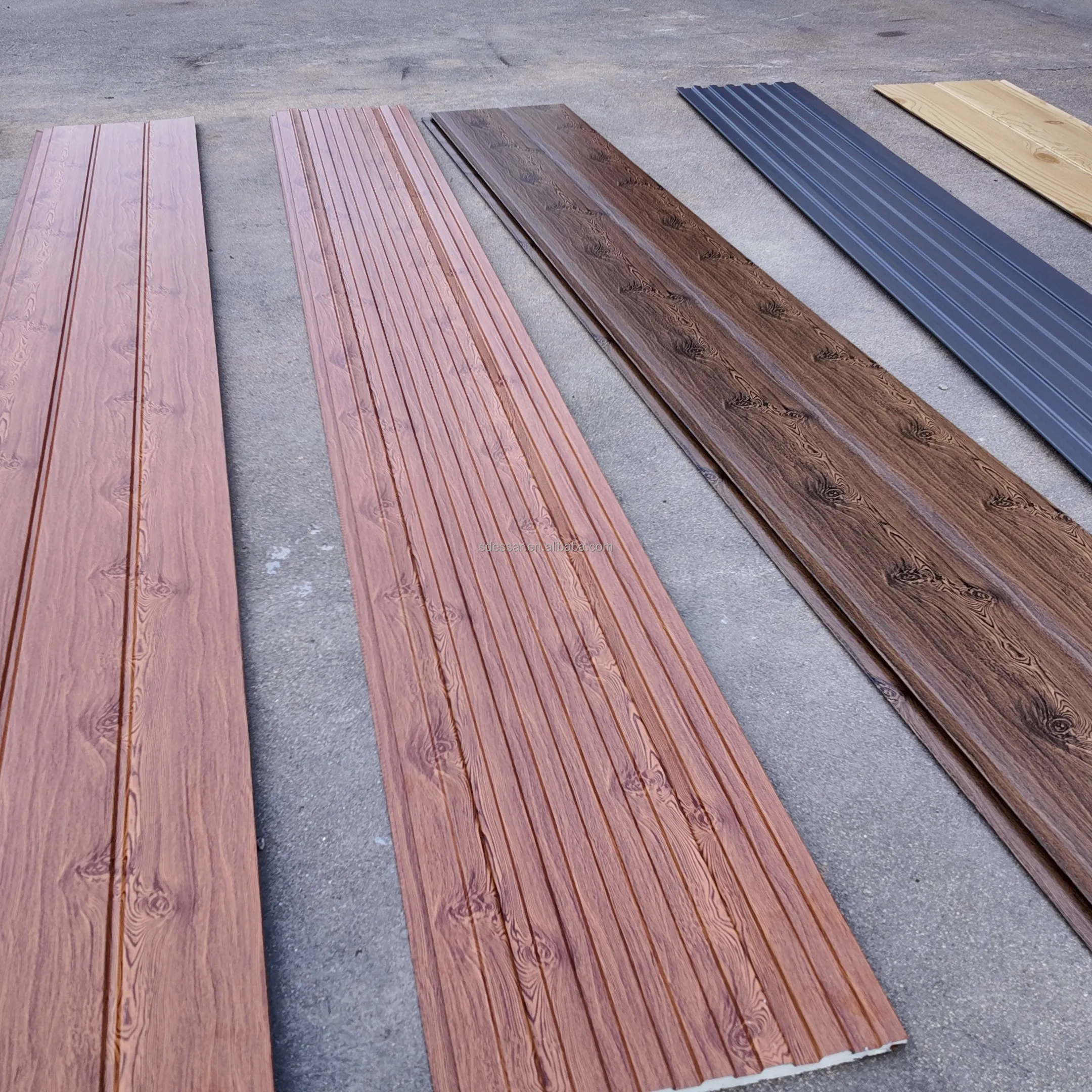 Exterior Wall Panels Pu Cladding Panel Eco-friendly Fireproof Polyurethane Insulated Sandwich Panels for Prefab House Hotel & Polyurethane Sandwich Panels+16mm