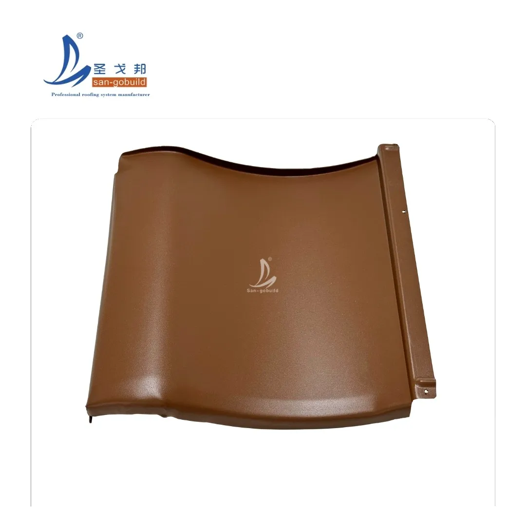 Premium Aluminum Alloy Terracotta Kawara Metal Tile Curved Roofing Sheet for Cultural Architecture other+dark gray
