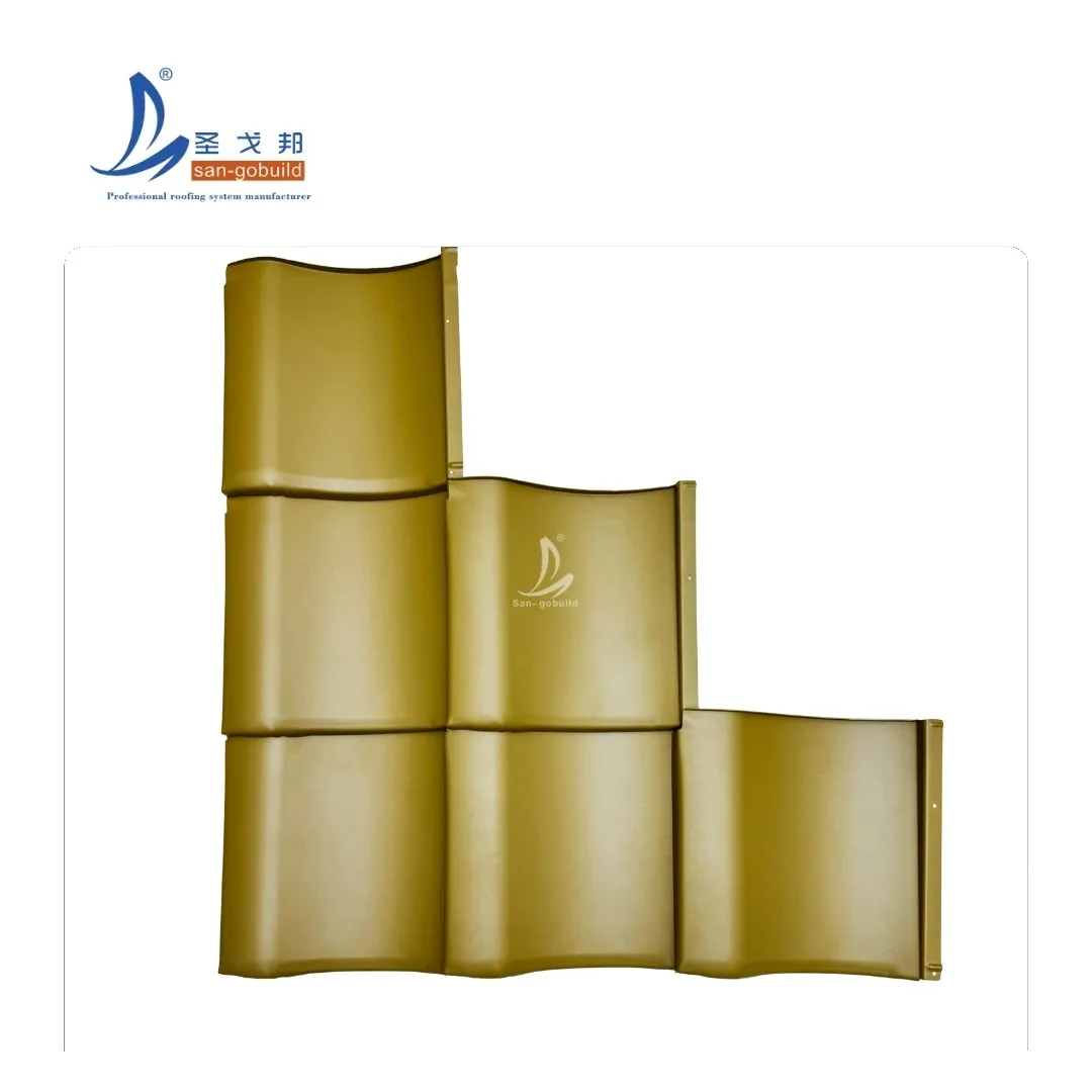 UV-Resistant Amber Kawara Roof Tile Classic Japanese Curved Metal Sheet for Outdoor Temples other+dark gray