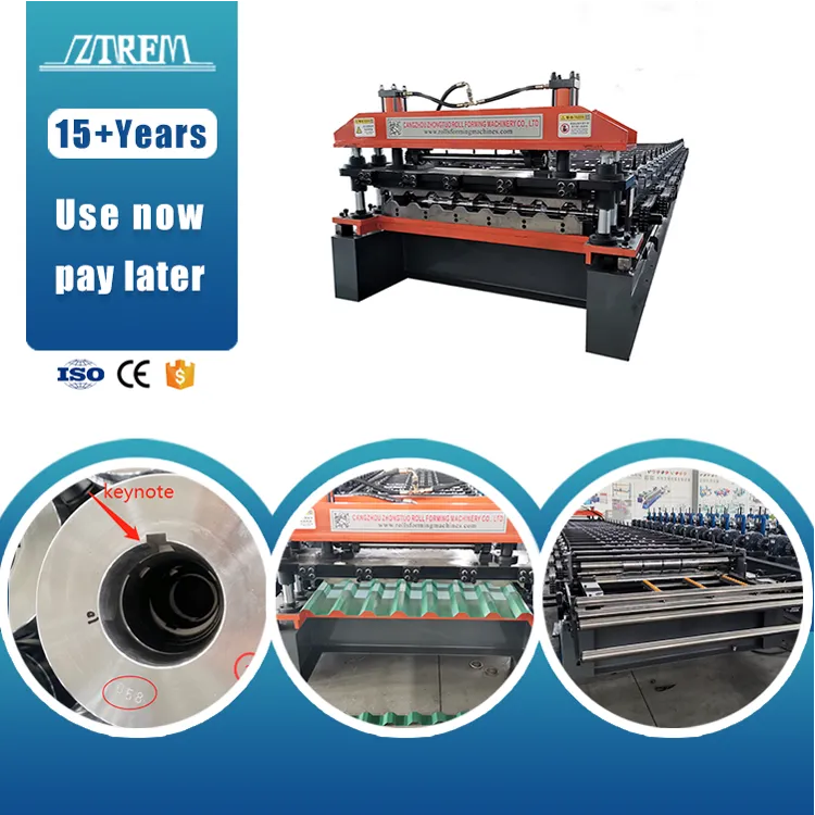 Trapezoidal Roof Sheet Roll Forming Machine Metal Sheet Forming Machine Trapezoid Roof Roll Forming Machine 20 M/Min+5.5 KW