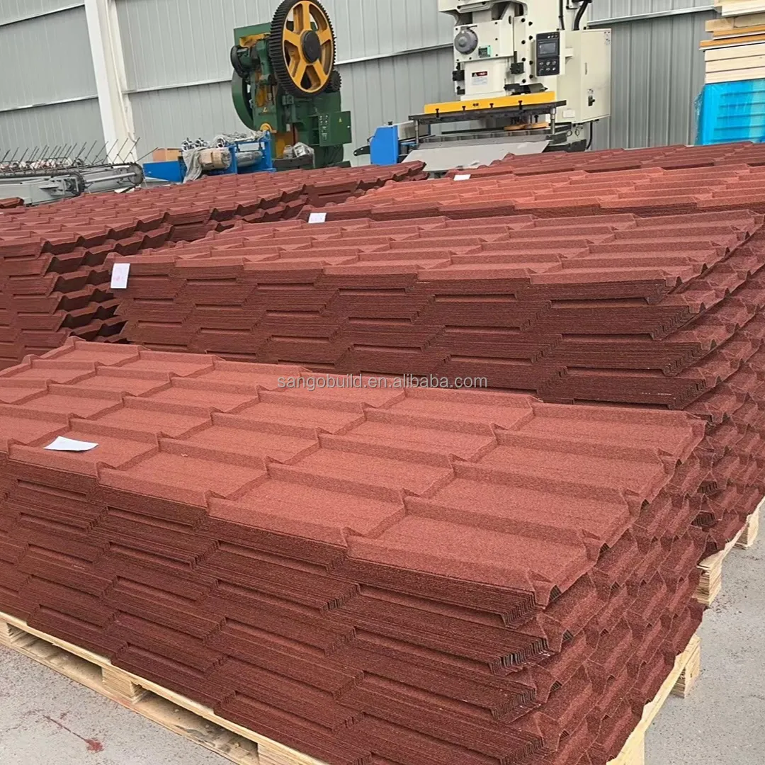 Sangobuild Premium Weather-Resistant Roofing Panels, Strong, Low Maintenance, UV Protected Stone Coated Roof Multi-Color+0.35-0.55mm