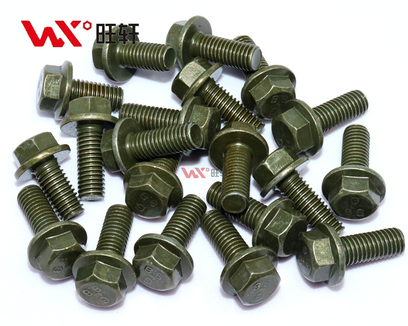 M8-1.25*16 Green Zinc DIN6921 JIS B1189 Grade 8.8 Flange Bolt