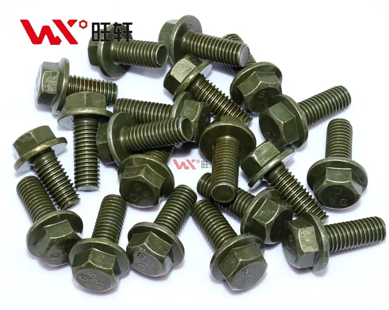 M8-1.25*16 Green Zinc DIN6921 JIS B1189 Grade 8.8 Flange Bolt