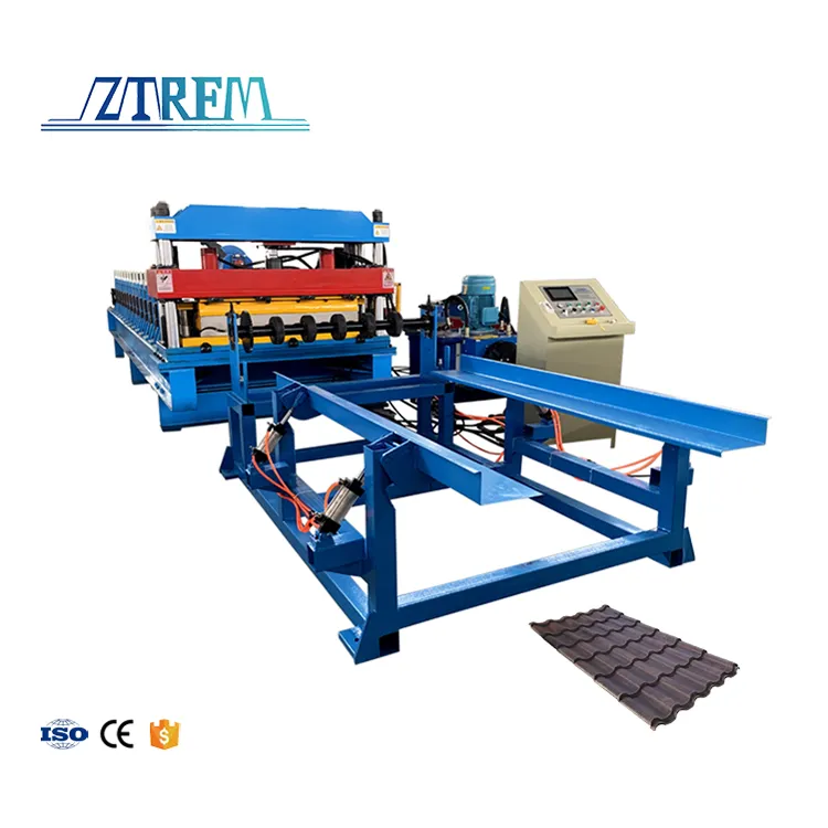 Long Service Time Colored Steel Step Tile Roofing Tile Making Machine 15 m/min+G+7.5 kw