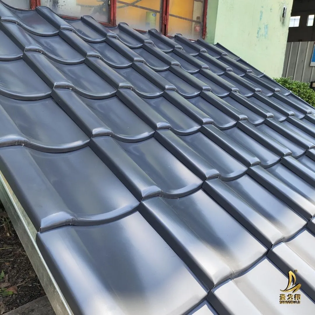 Japanese Style KAWARA Tile Lightweight Sangobuild China Factory Price Al-Mg-Mn Alloy Roof Tiles for Villas Resorts 1.0mm+Mirror Gray