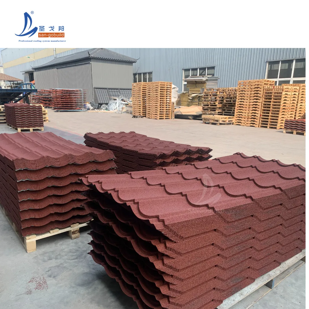 Sangobuild Long Span Roofing Sheet Metal Roof Sheet Shingles Stone Coated Roofing Tiles Baldosas Techtech 0.3-0.5mm+Gray