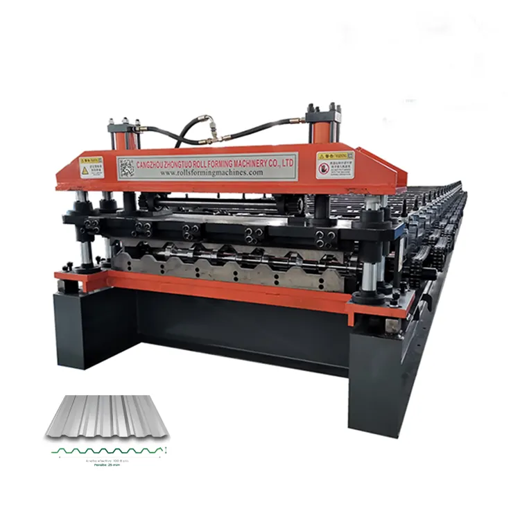 Custom Trapezoidal Wall Tile Making Machine Colored Steel 5.5 KW+20 M/Min