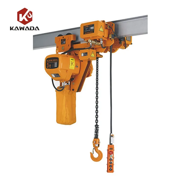 China HHBB Remote Wireless Control 380V 60HZ 3P Low Headroom 2 Ton 3 Ton 5 Ton 7.5 Ton 10 Ton Electric Chain Hoist 1 Ton+3 m+HHBB