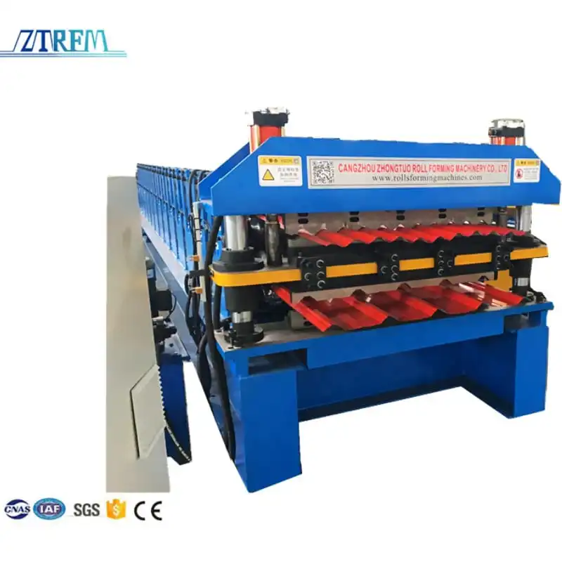 For High Productivity Steel Plate Double Layer Roll Forming Machine Gear Bearing for Roof Sheet Production CE ISO Certified 0-30m/min+5.5kw