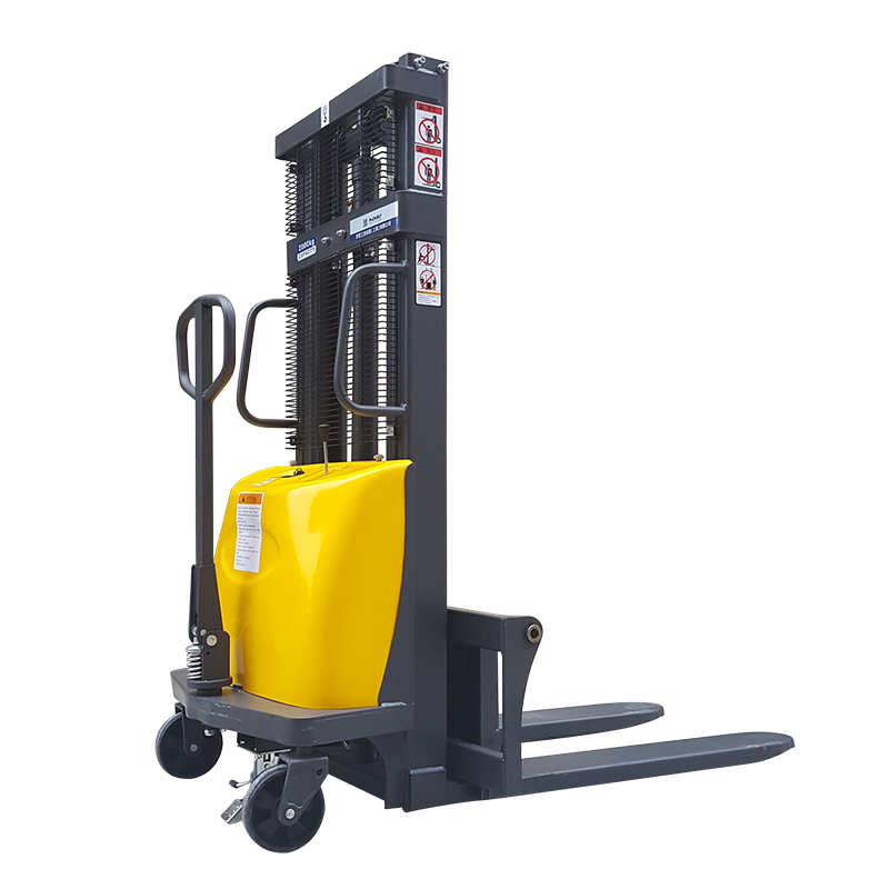 Semi Electric Forklift 2 Ton Battery Powered Electric Stacker Hand Push Semi Electric Hydraulic Pallet Forklift Remote