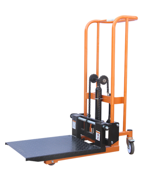 Hydraulic Stacker for Storage 200KG 0.9M Flat Hand Forklift Stackers Reclaimers Mini Manual Hydraulic Electric Stacker