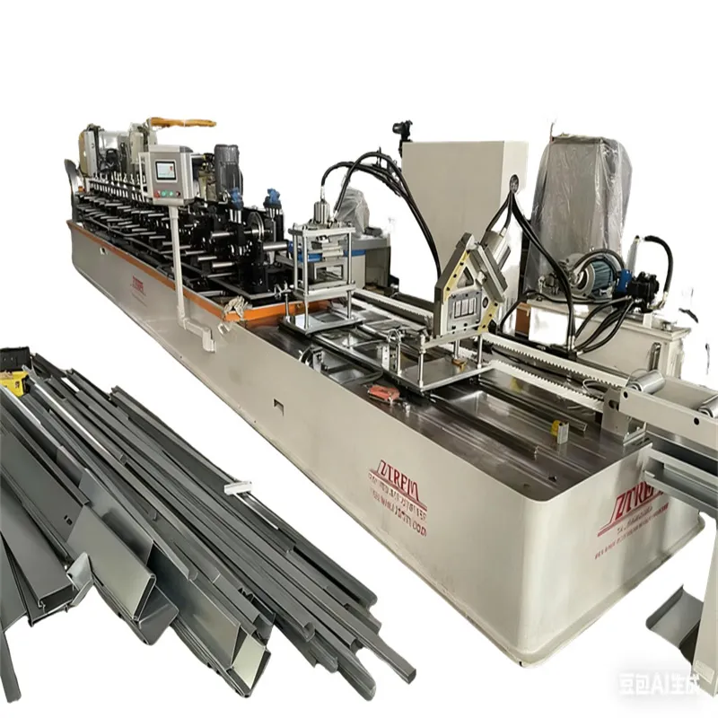 PLC Controlled Motor-Driven Width Adjustable Metal U Channel Steel Lining Profile Rolling Machine 45m/min+ZTRFM U Channel Roll Forming Machine+40mm