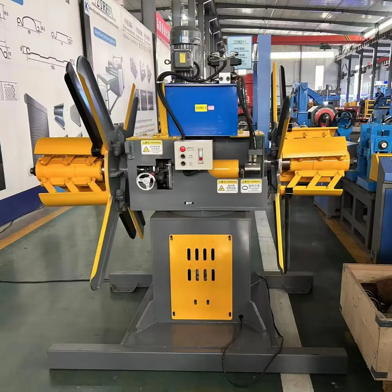 High Speed Double Heads Hydraulic Decoiler Steel Coil Unwinder